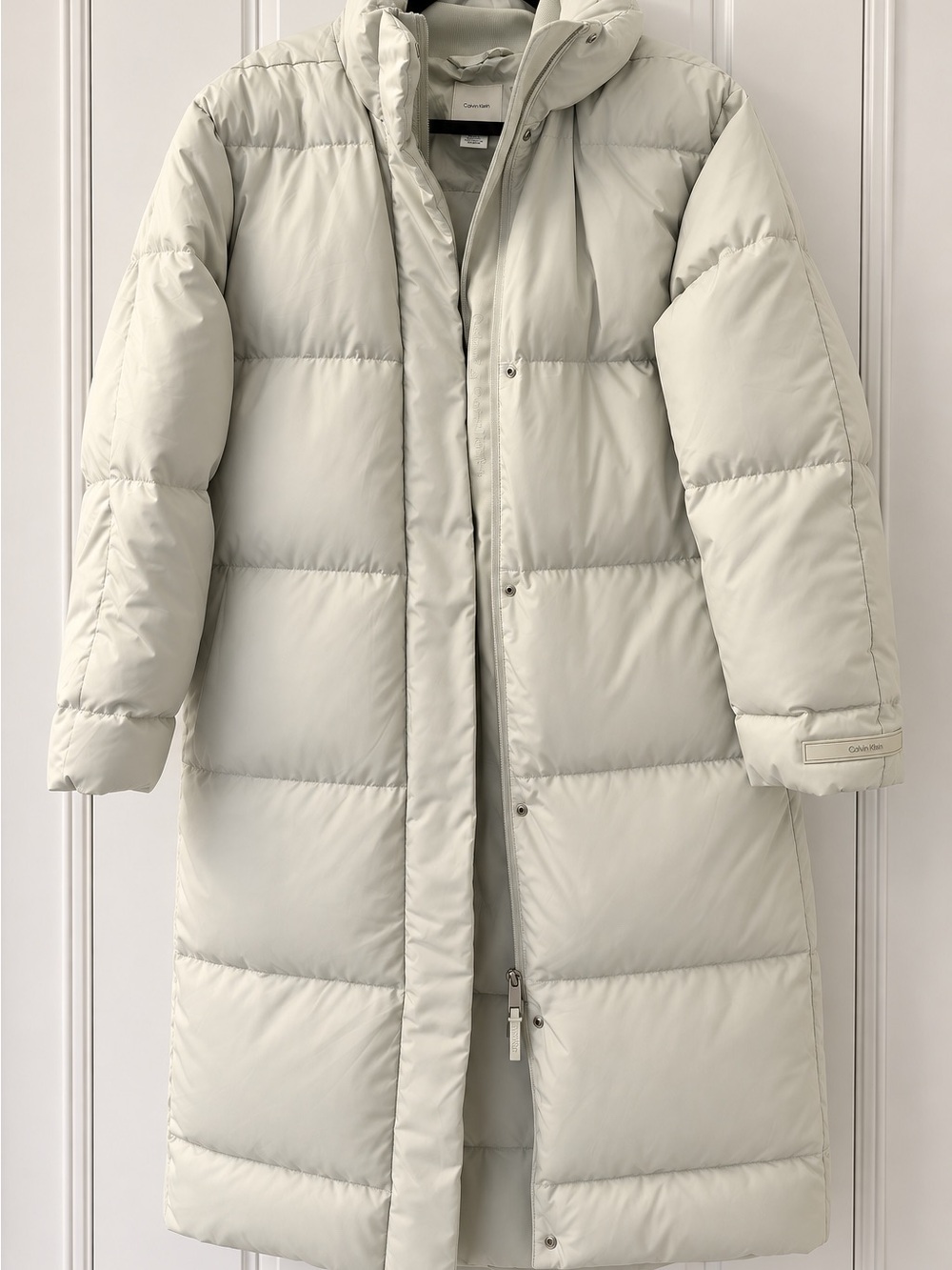 Calvin Klein Long Puffer Coat XS Minty Cream BNWOT.